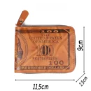 Leather Men Wallet 2024 Dollar Price Wallet Casual Clutch Money Purse Bag Credit Card Holder Fashion New Billetera Hombre