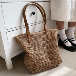 Women's Shoulder Handbag Bohemian 2024 Summer Fashion Straw Beach Tote Bag Travel Shopper Weaving Hand-woven Shopping Bags New - Image 4