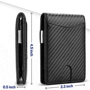 DIENQI Carbon Fiber Rfid Slim Men's Wallets Credit Card Holder Business Wallet Small Short Bi-Fold Billfold Wallet Choice Walet - Image 3
