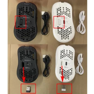 2.4G Wireless Mouse with RGB Backlit 6-button 3-speed DPI Type C Rechargeable Ergonomic Honeycomb Design Gaming Mouse - Image 2