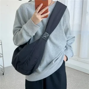 New Fashion Shoulder Bag Summer Large Capacity Casual Nylon Women Shoulder Bag Korean Style Hobos Bag Youth Crossbody Tote - Image 3
