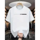 Summer Casual Loose Letter Print Round Neck Short-sleeved T-shirt Top High Street Fashion Trend for Men and Women YK2