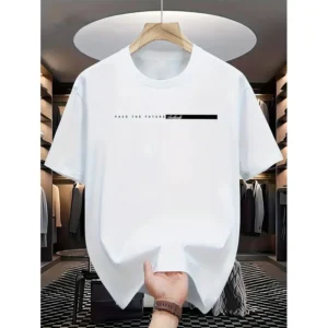 Summer Casual Loose Letter Print Round Neck Short-sleeved T-shirt Top High Street Fashion Trend for Men and Women YK2 - Image 2