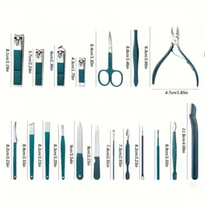 Professional 7/10/12/18 Piece Nail Care Kit Stainless Steel Manicure & Pedicure Set Nail Clipper Set with Travel Case - Image 5