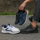 Fashionable White Sports Shoes 2025 Men's Lace Up Casual Shoes Spring and Summer Street Fashion Comfortable Daily Walking Shoes