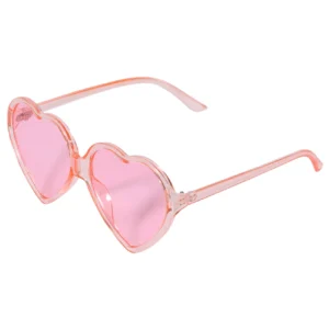 CYL-90S Vintage Glasses Fashion Large Women Lady Oversized Heart Shaped Retro Sunglasses Cute Love Eyewear(Pink)