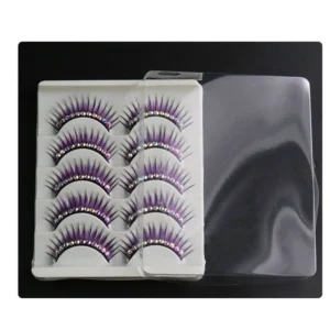 1/5Pairs Soft Mink False Eyelashes Natural 3D Fake Eye Lashes with Shiny Rhinestones Makeup Party Colored Extension Eyelashes - Image 6