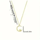 Temperament Star Moon Pendant Necklace, Women's Sparkling Exquisite Clavicle Chain, Unique Design Luxury Gift for Girlfriend