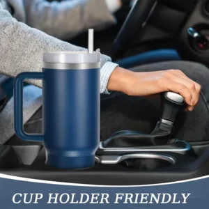 40oz Tumbler With Straw Lid and Handle Stainles Steel Vacuum Insulated Thermos Water Bottle Cup Thermal Coffee Travel Mug Drinks - Image 6