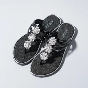 "Women's Flip-Flop Sandals with Rhinestones Beach Casual Slides for Outdoor Wear, Flat Soles and Toe-Post Slippers for Summer" - Image 2