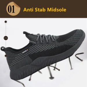 Lightweight safety shoes for men breathable safety work sneakers with iron toe indestructible shoes men women summer work shoes - Image 3