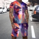 Lion King 3D Printed Men's T-shirt Set 2024 Summer O-collar Short-sleeved T-shirt Top 3D Style Men's Casual Outdoor Fashion Set