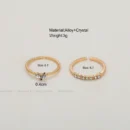 2pcs/set Gold Color Heart Zircon Rings Set for Women Girls Adjustable Minimalism Luxury Twist Ring Fashion Jewelry Wedding Gifts