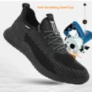 Lightweight safety shoes for men breathable safety work sneakers with iron toe indestructible shoes men women summer work shoes