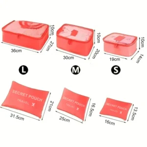 6 Pcs/Set Pink/Blue/Grey Travel Storage Bag Large Capacity Waterproof Luggage Clothing Underwear Storage Bag Bag With Zipper - Image 5