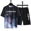 Ice Silk Men's Sportswear Set Quick Dry Casual Dyeing Short Sleeve T-Shirt Shorts Comfortable Lightweight Fashionable Outfit