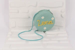 Personalized Round Cake-Shaped Straw Woven Bag For Little Kids 2025 Summer New Rope-made Mini Shoulder Bag For Baby Girl Travel - Image 2
