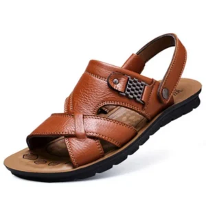 Men Sandals Summer Male Leather Sandals Classic Men Slippers Beach Shoes for Men Comfortable Walking Roman Sandalias Big Size 48 - Image 2