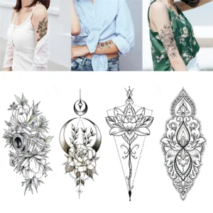 Hot Black Temporary Tattoo Body Art Tattoos 3D Waterproof Temporary Tattoos Sticker Art Men Arm Leg Fake Tatoo Paper - Image 4