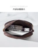 Small Genuine Leather Camera Crossbody Bags for Women Triple Zip Cross Body Purses Handbag with Strap