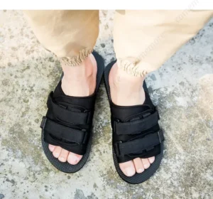 Simple Outdoor Men Slippers Fashion Hook&Loop Canvas Casual Couple Shoes Slip-on Beach Slippers Sandals Women Shoes Flip Flops - Image 5