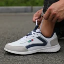 Fashionable White Sports Shoes 2025 Men's Lace Up Casual Shoes Spring and Summer Street Fashion Comfortable Daily Walking Shoes