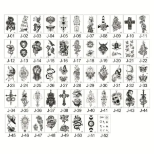Waterproof Tattoo Stickers Water Proofing Large Black Flower Tattoo Stickers Tattoos And Body Painting Full Arm Tattoo Stickers