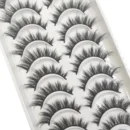 10 Pairs Natural 3d Mink Lashes Soft False Eyelashes Cross Messy Dense Eye Lashes Extension Makeup Faux Cils Cat Mini