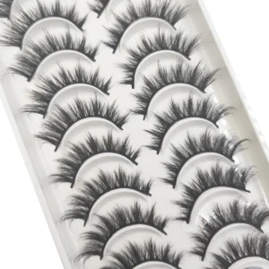 10 Pairs Natural 3d Mink Lashes Soft False Eyelashes Cross Messy Dense Eye Lashes Extension Makeup Faux Cils Cat Mini - Image 4