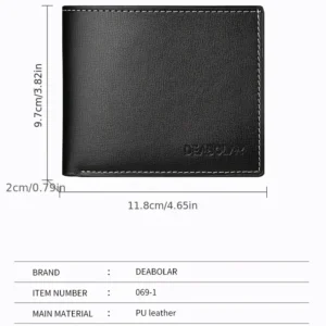 Pu Leather Men Short Wallet Thin Style Folding Young Men Credit Card Holder Wallet - Image 3