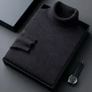 Sweatwear Mens Anti-pilling High Quality Knitted Turtleneck Sweater Slim Fit Long Sleeve Pullover Solid Color Trend Men Clothing
