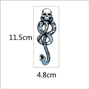 Harried Black Voldemort Tattoo Sticker Potters Waterproof Anime Personality Girl Boy Arm Tattoo Stickers Creative Party Gift - Image 2
