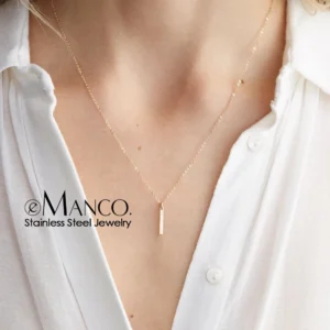 e-Manco Korean Style Women Gold Color Stainless Steel Necklace Fashion Layered Necklace Jewelry - Image 4
