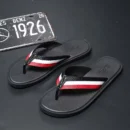 Men Flip Flops 2025 Summer Beach Flip Flops Men Fashion Stripe Breathable Casual Beach Slippers Couple Outdoor Slippers 37-46