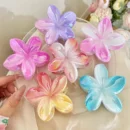 Beautiful Gradient Flower Hair Accessories Set Beach Style Hairpins Flower Claw Clips Summer Flower Hairpins Hawaiian Style