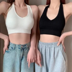 Yoga Backless Vest Women Spring Summer Sports Sweat Absorbing Bras Shockproof Sexy Wire Free Breast Enhancement Elastic Bras - Image 3