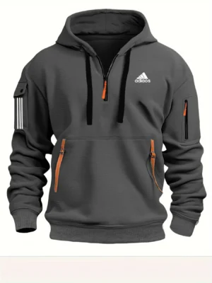 Autumn Men's Hoodies Multi-Pocket Zipper Placket Comfortable Casual Hoodies Pullover Sweatshirts Men's Hooded Sweatshirts - Image 5