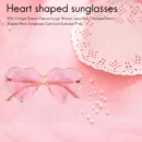 CYL-90S Vintage Glasses Fashion Large Women Lady Oversized Heart Shaped Retro Sunglasses Cute Love Eyewear(Pink)