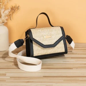 Straw Woven Handbag, Trendy and Fashionable, Simple Woven Sequin Decoration, Cross Body Small Square Bag Bags for Women