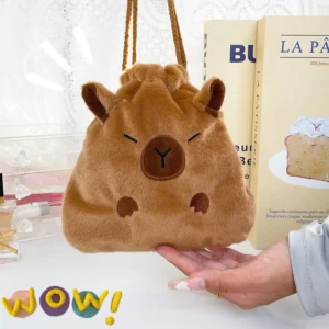 Cute Cartoon Cosmetic Pouch Large Capacity Plush Storage Bags Kawaii Portable Drawstring Storage Bag Gifts
