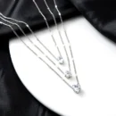 Gold Color Simple Multilayered Pendant Necklace For Girls Women Star Heart Shaped Pendant Necklace Jewelry For Birthday Gift