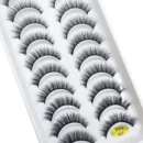 10 Pairs Natural 3d Mink Lashes Soft False Eyelashes Cross Messy Dense Eye Lashes Extension Makeup Faux Cils Cat Mini
