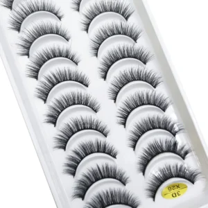 10 Pairs Natural 3d Mink Lashes Soft False Eyelashes Cross Messy Dense Eye Lashes Extension Makeup Faux Cils Cat Mini - Image 5
