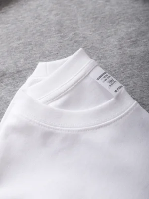 9.9oz 280gsm High Qualtity Oversized Heavy T-shirt for Men Short Sleeve Tee Cotton Solid Color Trend Leisure Green White Black - Image 2