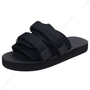 Simple Outdoor Men Slippers Fashion Hook&Loop Canvas Casual Couple Shoes Slip-on Beach Slippers Sandals Women Shoes Flip Flops - Image 6