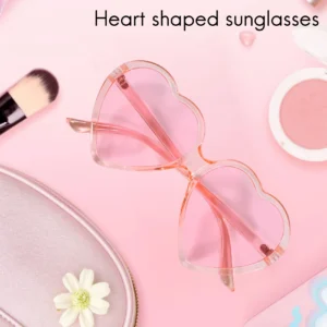CYL-90S Vintage Glasses Fashion Large Women Lady Oversized Heart Shaped Retro Sunglasses Cute Love Eyewear(Pink) - Image 5