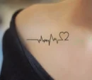 Waterproof Temporary Tattoo Sticker Body Art Love Wave Heartbeat Line Small Size Fake Tatto Flash Tatoo for Girl Women