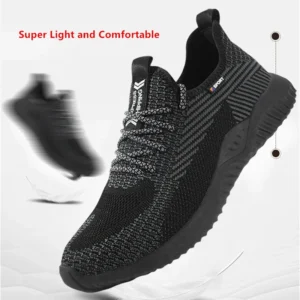 Lightweight safety shoes for men breathable safety work sneakers with iron toe indestructible shoes men women summer work shoes - Image 5