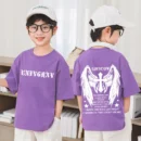100% Cotton T-shirt Summer Kids Clothes 2025 New Boys American Street Vintage Printed Short-sleeved Casual Trendy Children's Top